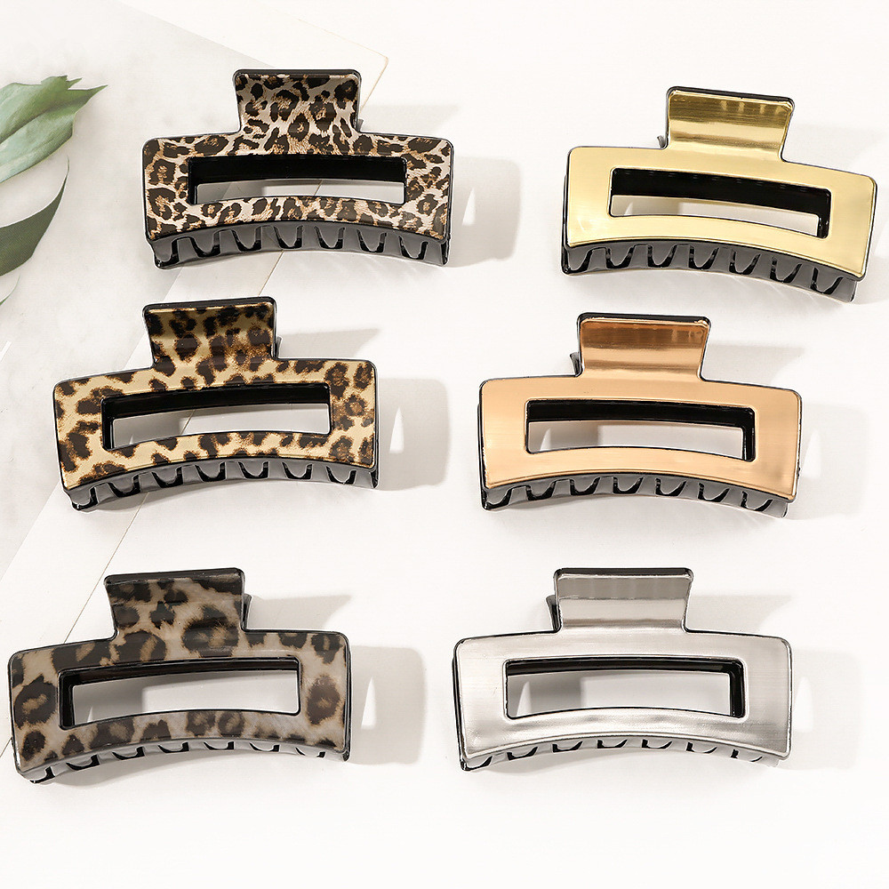 ใหม่แฟชั่น Elegant ขนาดใหญ่เสือดาวพิมพ์เลียนแบบโลหะ Hairpin คลิปผม Barrettes สำหรับหญิงสาวอุปกรณ์เสริม Headwear