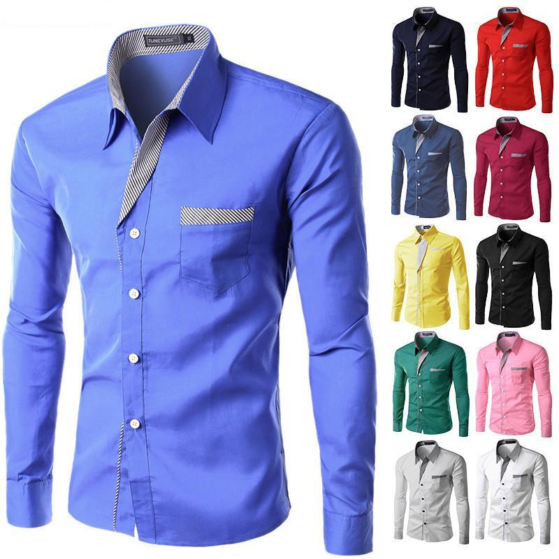 2025 gran oferta nueva moda Camisa Masculina Camisa de manga larga para hombre diseño ajustado Formal Casual marca Camisa de vestir para hombre talla M-4XL