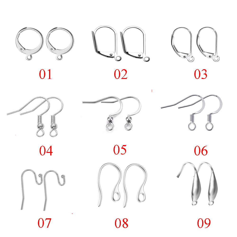 100pcs/lot(50pairs) Stainless Steel DIY Earring Findings Clasps Hooks Jewelry Making Accessories Earwire