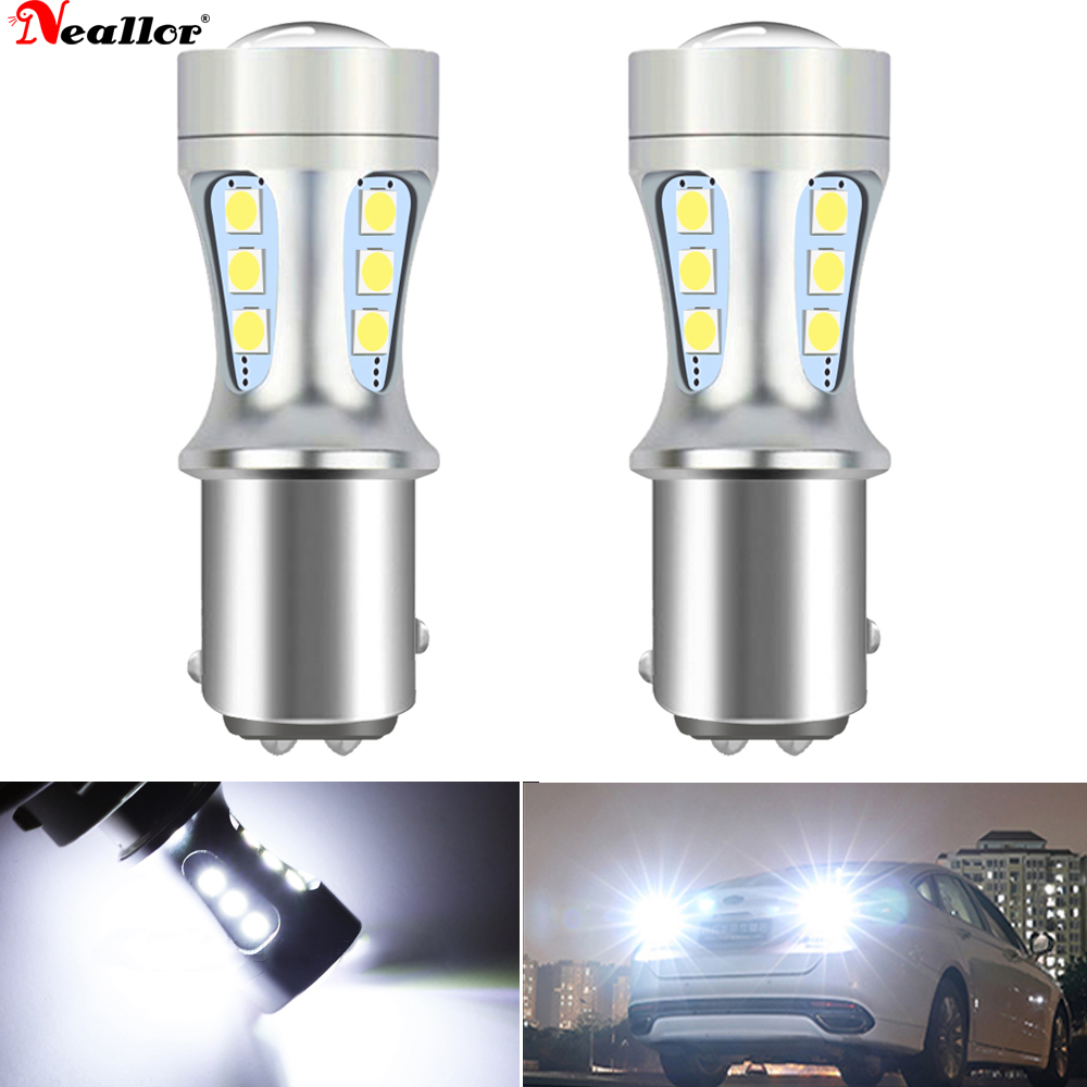 2x P21W BA15S LED Canbus 1156 BAY15D 1157 P21/5W ampoule LED T15 R5W feux de voiture 6500K feux de freinage blancs lampe de recul DRL T20 7443