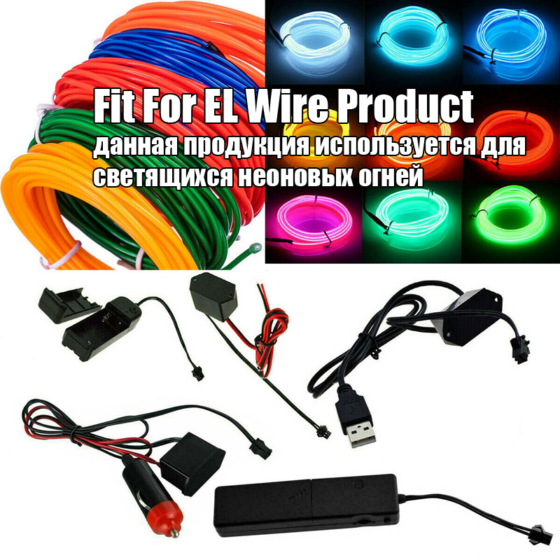 Trasformatore del Driver della luce ambientale dell'automobile della luce al Neon dell'alimentazione elettrica del cavo di EL per gli accessori della striscia di illuminazione al Neon 3V 5V 12V