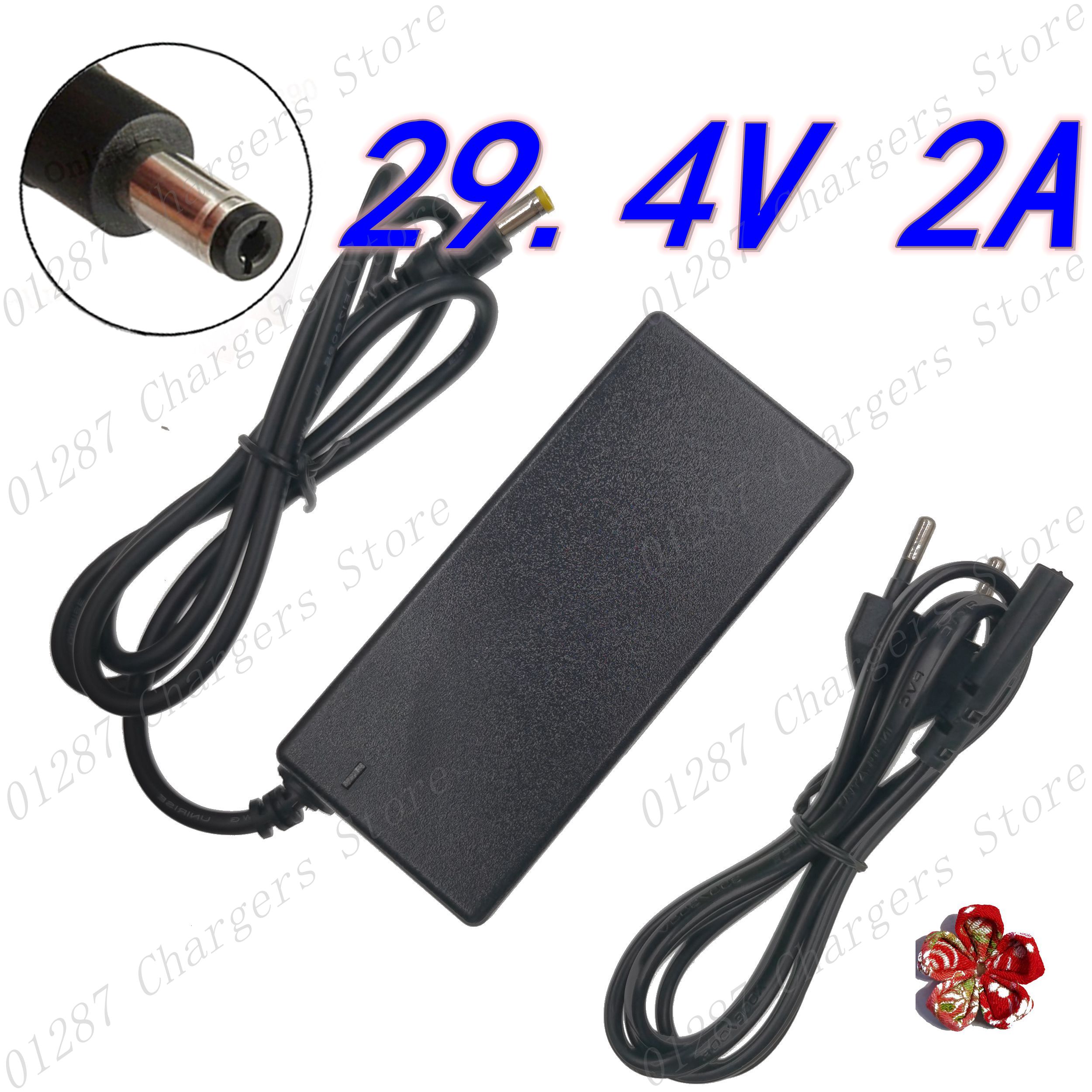 29,4V 2A Ladegerät für 24V 25,2V 25,9V 29,4V 7S Lithium-Akku 29,4V E-Bike-Ladegerät DC 5,5*2,1 MM US/EU/UK/AU-Stecker