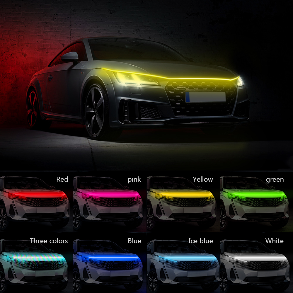 Maska samochodu DRL Światło do jazdy dziennej RGB Atmosfera Listwa oświetleniowa Wodoodporne części zewnętrzne do reflektorów samochodowych Dekoracyjna lampa otoczenia