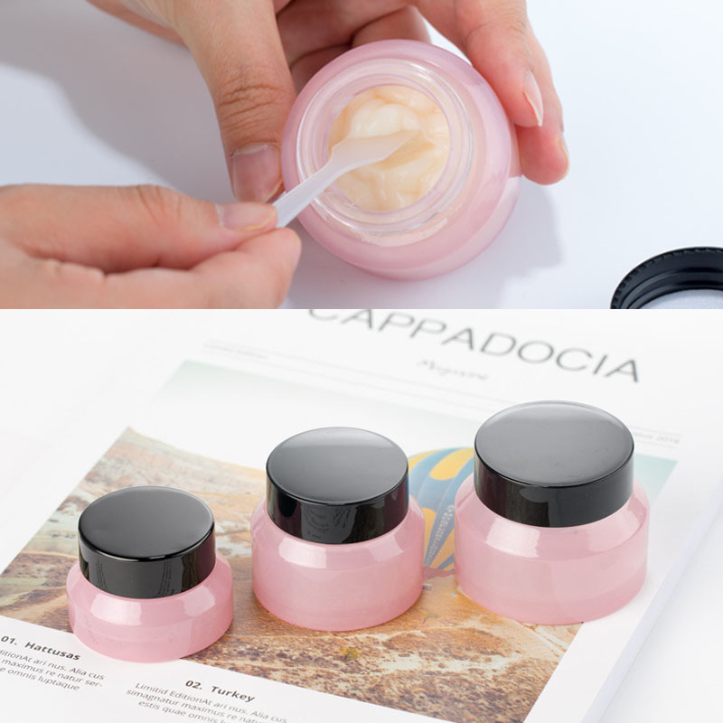 10PCS 15g/30g/50g สีชมพูแก้วเครื่องสําอางค์ครีมบํารุงผิวหน้าขวด Lip Balm คอนเทนเนอร์ Jar ขวดตัวอย่าง travel Amber แต่งหน้าหม้อ
