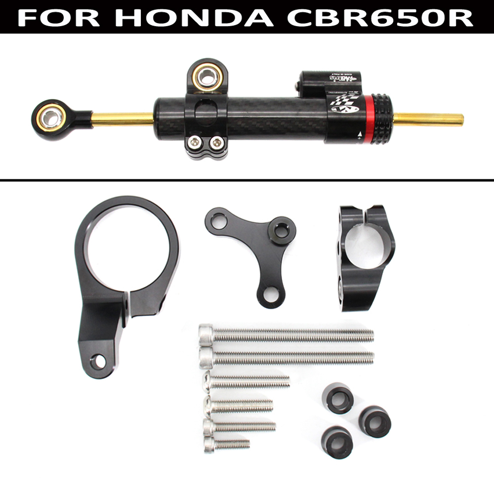 Kit de stabilisateur de direction réglable CNC pour moto, en fibre de carbone, pour HONDA CBR650R CBR 650 R 2019 2020 2021 2022