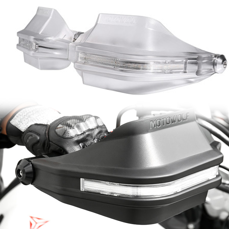 Para kawasaki para ninja400 z400 z250 motocicleta handguard escudo protetor de mão pára-brisa com sinal volta led