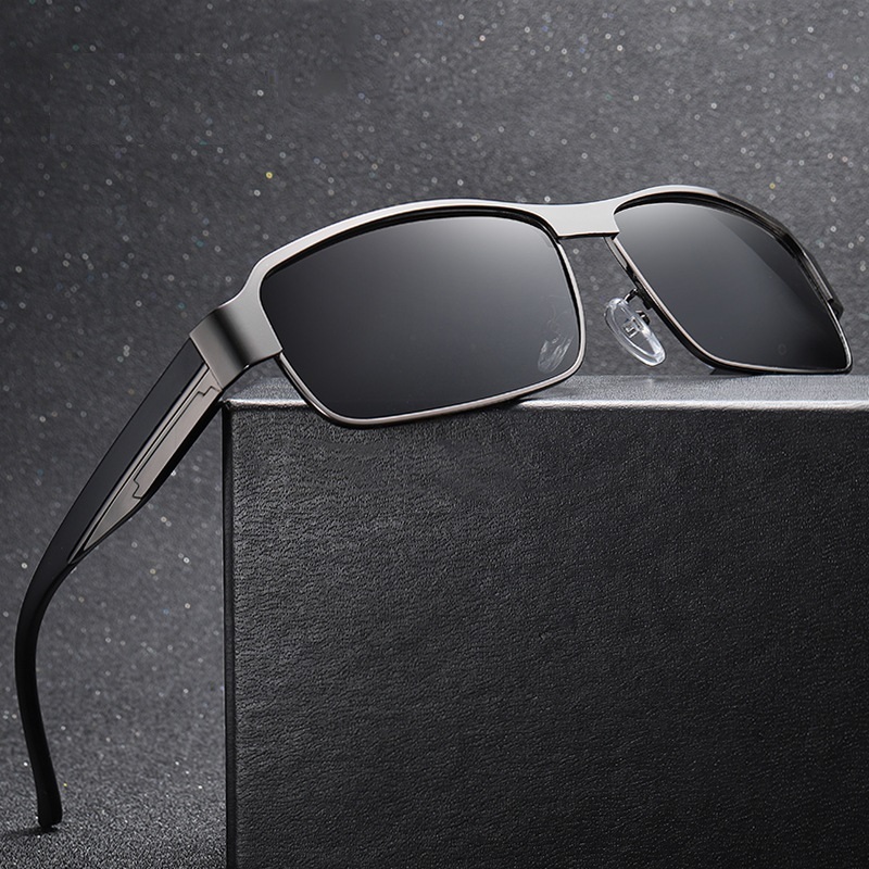 Luxuriöse Herren-Sonnenbrille für Autofahren und Angeln, Designer-Sonnenbrille für Männer, Metall-Vintage-Brille