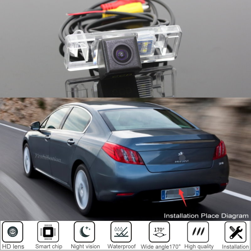 Telecamera per retromarcia per auto per Peugeot 106 207 208 301 307 308 406 407 408 508 607 807 telecamera per retromarcia di retromarcia di Backup