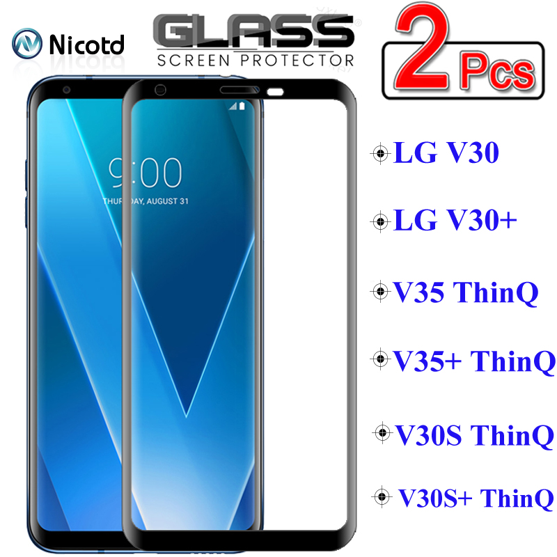 2 sztuki szkła ochronnego nikotyd na LG V30 V35 V30S ThinQ V30 V35 Plus pełna osłona ekranu szkło hartowane