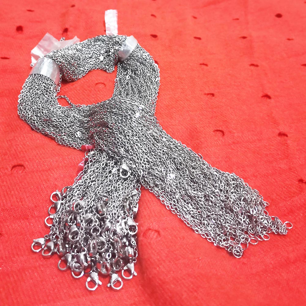 Groothandel 1.5mm 2mm 45 cm 50 cm 60 cm roestvrij stalen Ketting Touw Ketting Karabijn DIY Sieraden accessoires 100 stks/partij gratis