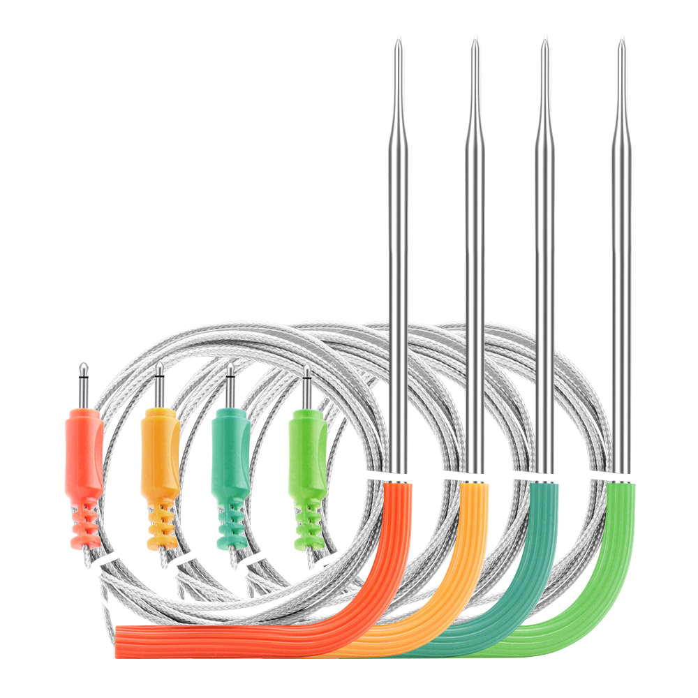 Sonda de carne colorida Inkbird BBQ, apta para uso alimentario, para termómetro digital de barbacoa, sensor de carne para cocina casera, solo para IBBQ-4T WIFI