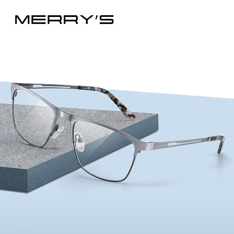 MERRYS DESIGNผู้ชายคลาสสิกไทเทเนียมกรอบแว่นตาผู้หญิงUltralightสแควร์สายตาสั้นแว่นตาS2281