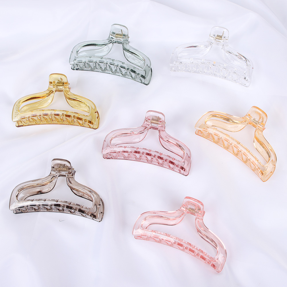 Transparante Kleurrijke Plastic Paardenstaart Houder Haar Klauw Clips Vrouwen Meisjes Grote Barrette Krab Haar Klem Make Up Haar Accessoires