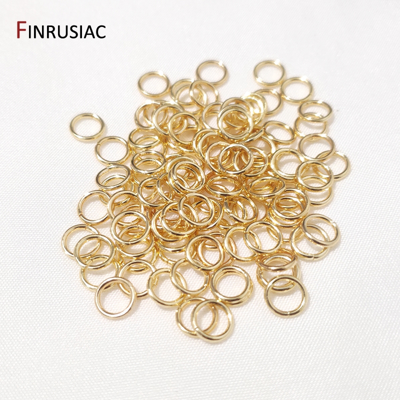16 tailles d'anneaux de connexion pour bricolage, fournitures de fabrication de bijoux, matériau métallique en laiton plaqué or véritable 14 carats, anneau de saut ouvert, vente en gros