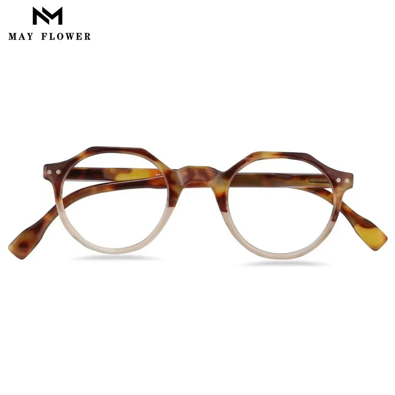 May Flower Decoratieve Computer Brillen Frame Voor Vrouwen Blauw Licht Leesbril Ronde Dames Brillen Met Frame Brillen