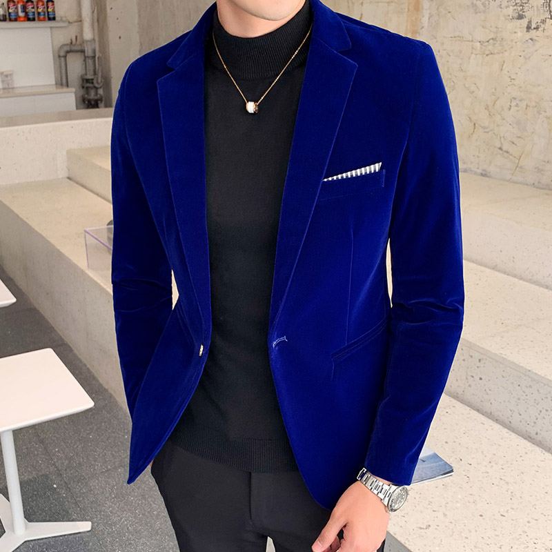 2023 แบรนด์เสื้อผ้าผู้ชายกํามะหยี่สีทองชุด/ชายSlimคุณภาพสูงธุรกิจBlazers/เจ้าบ่าวงานแต่งงานชุดเสื้อผ้าผู้ชาย