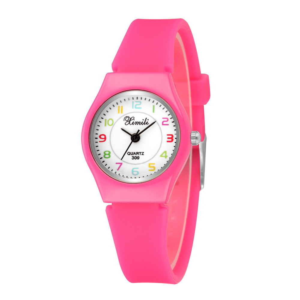 Reloj deportivo de cuarzo UTHAI CQ61 para niños, reloj de pulsera informal para niños y niñas, relojes para estudiantes, correa de silicona rosa y rosa negra, nuevo 2020