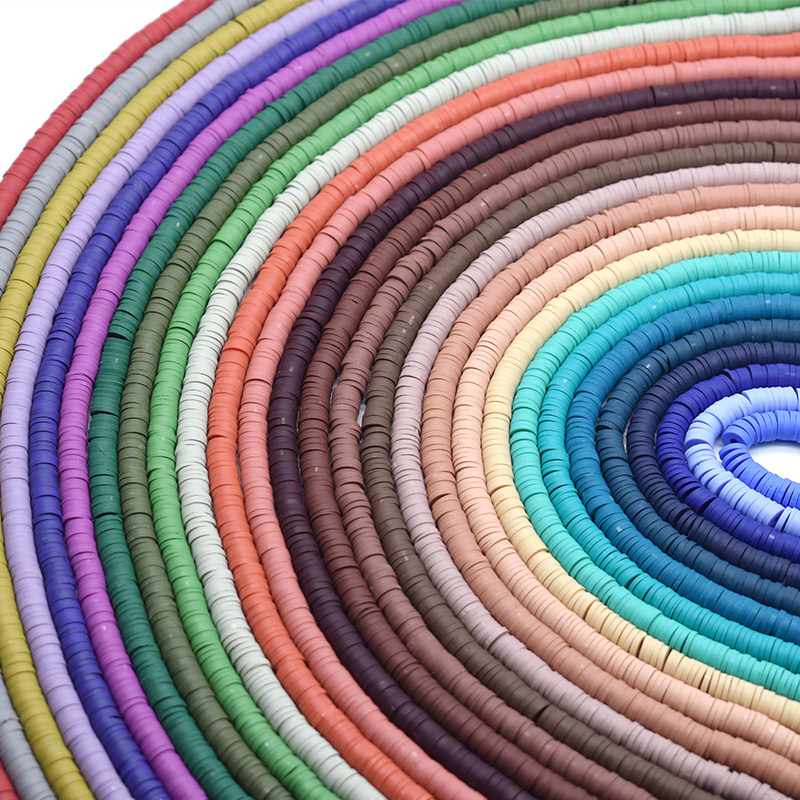 Perles rondes et plates en argile polymère, couleur d'hiver, 350 pièces/lot, 6mm, disque à puce, perles d'espacement amples pour la fabrication de bijoux, Bracelet Design à faire soi-même
