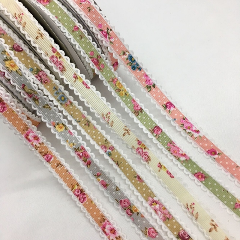 Fita Floral Em Relevo Para Artesanato Artesanal, Scrapbook DIY, Embalagem De Presente Deco, Floral, 5Y, 1.5-3.8cm, Ajuste Para a Páscoa, Casamento, Festa De Natal