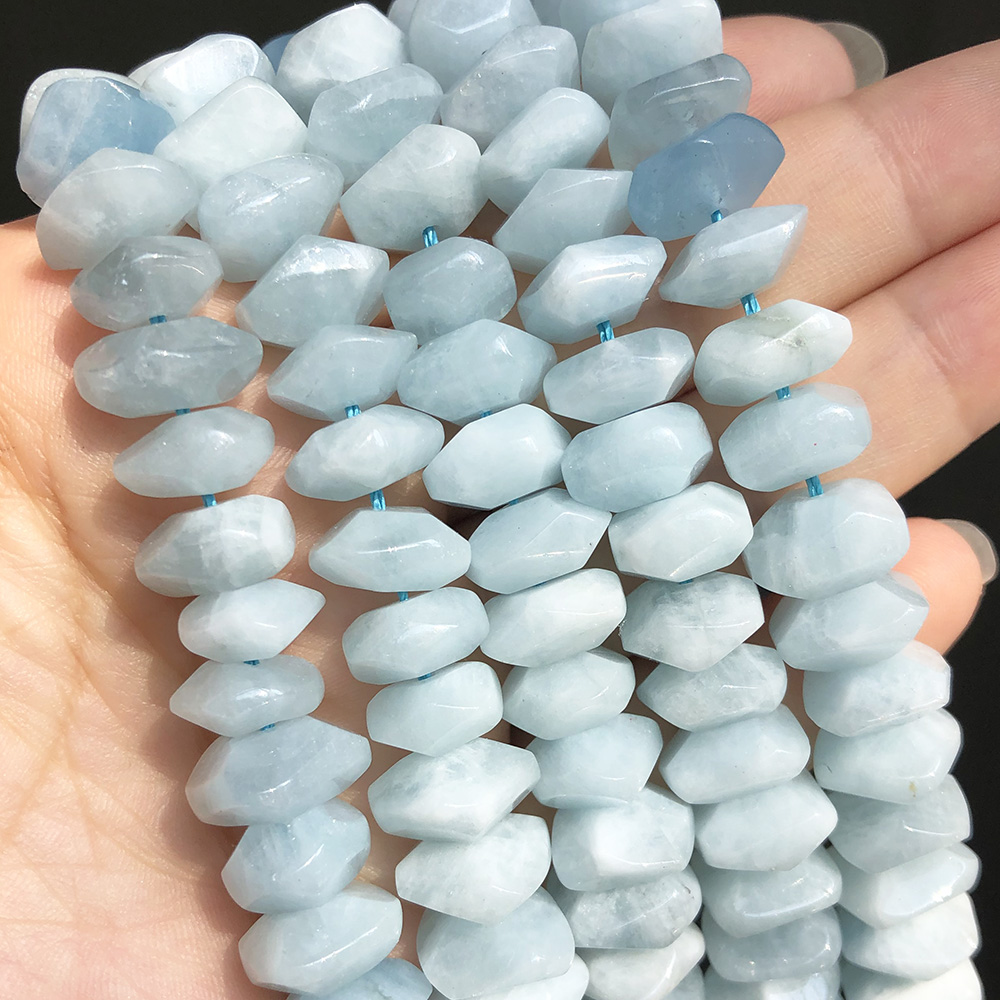 Onregelmatige Blauwe Aquamarijnen Stenen Kralen Natuurlijke Speciale Cut Echte Losse Kralen Voor Sieraden DIY Maken Armband Bedels 7.5''