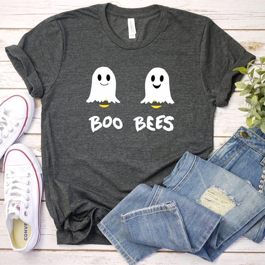 2020 Boo ผึ้งเสื้อฮาโลวีนตลก Boobee Ghost Bees เสื้อยืดน่ารักฮาโลวีนของขวัญ Vintage ผู้หญิง Tops Camisas Mujer