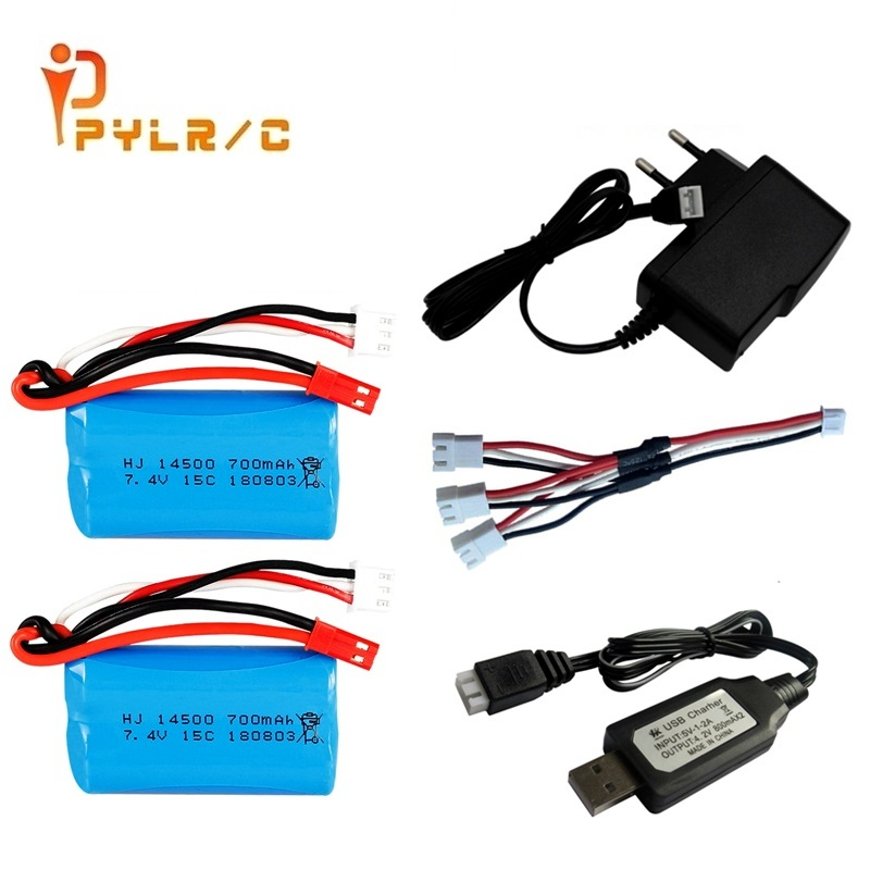 Аккумулятор LiPo 7.4V 700mAh для радиоуправляемых лодок FT007, скоростных катеров FX059, радиоуправляемых самолетов Syma F1, Li-Po 2S 7.4 14500