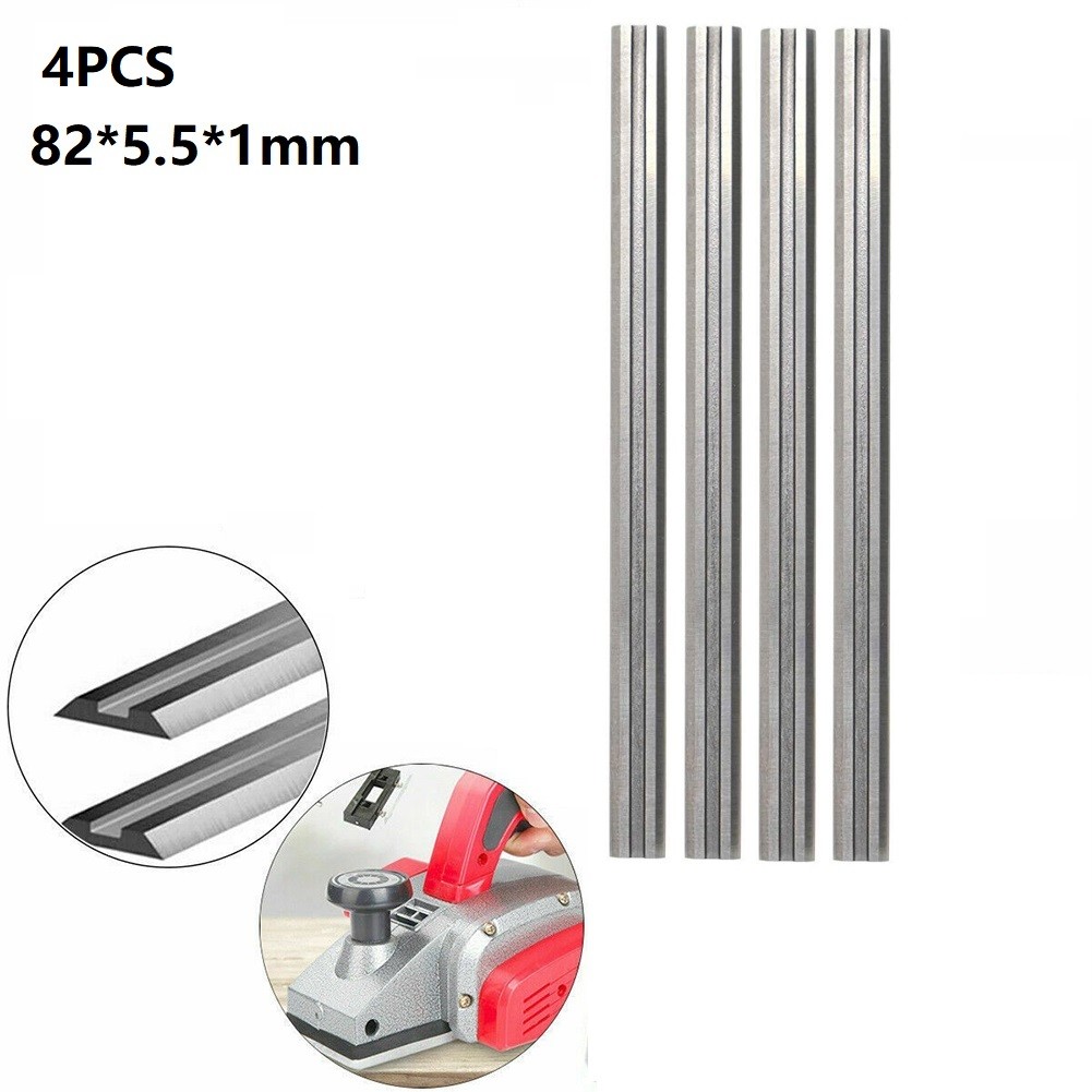 4Pcs Hobel Klinge Messer 82x5,5x1mm Doppel Rand Holz Hobel Schneiden Werkzeug Für Bosch PHO 25-82 200 16-82 B34 HM