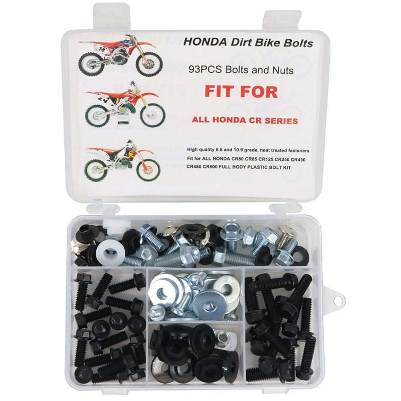 KIT complet de boulons en plastique pour moto, pour moto, pour HONDA CR80, CR85, CR125, CR250, CR500, 80, 85, 125, 250, 450, 480, 500