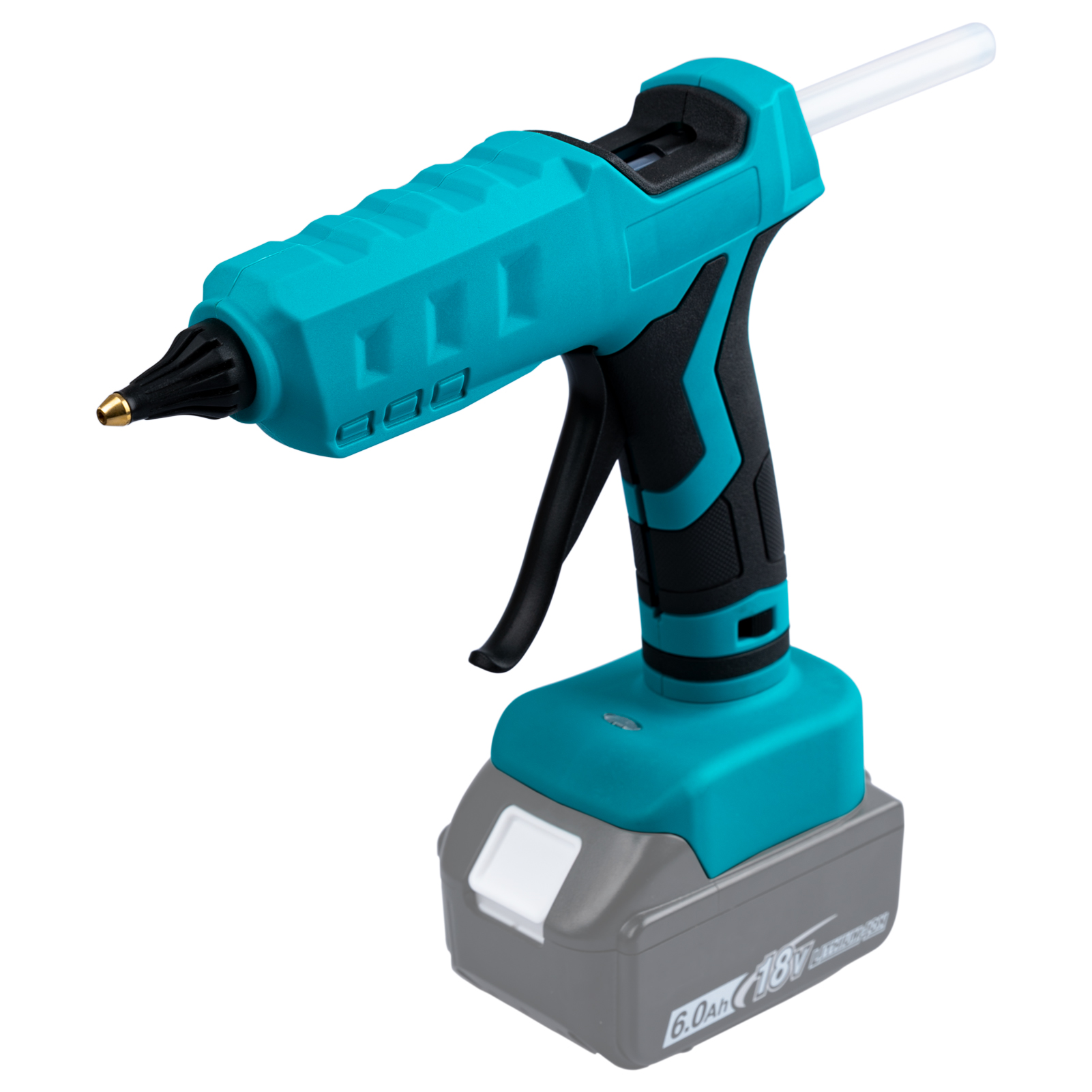 Pistola per colla a caldo senza fili compatibile con Dewalt 18V e Makita 18V, con 20 stick di colla, strumento per riparazioni fai-da-te, regalo di Natale (solo strumento)