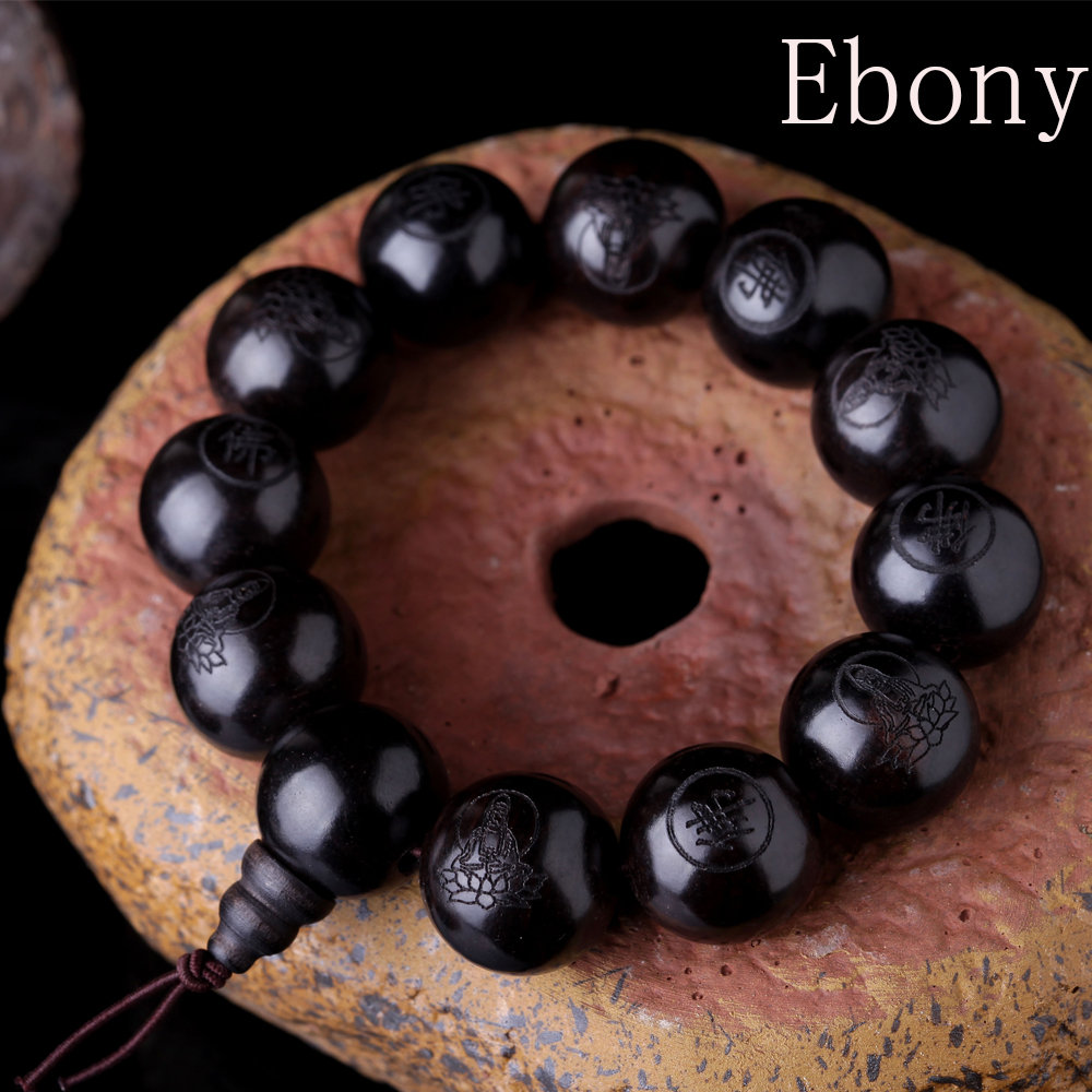 Natürliche Schwarz Holz Gebetskette Tibetischen Buddhistischen Ma Buddhistischen Armband Rosenkranz Holz Armband Schmuck
