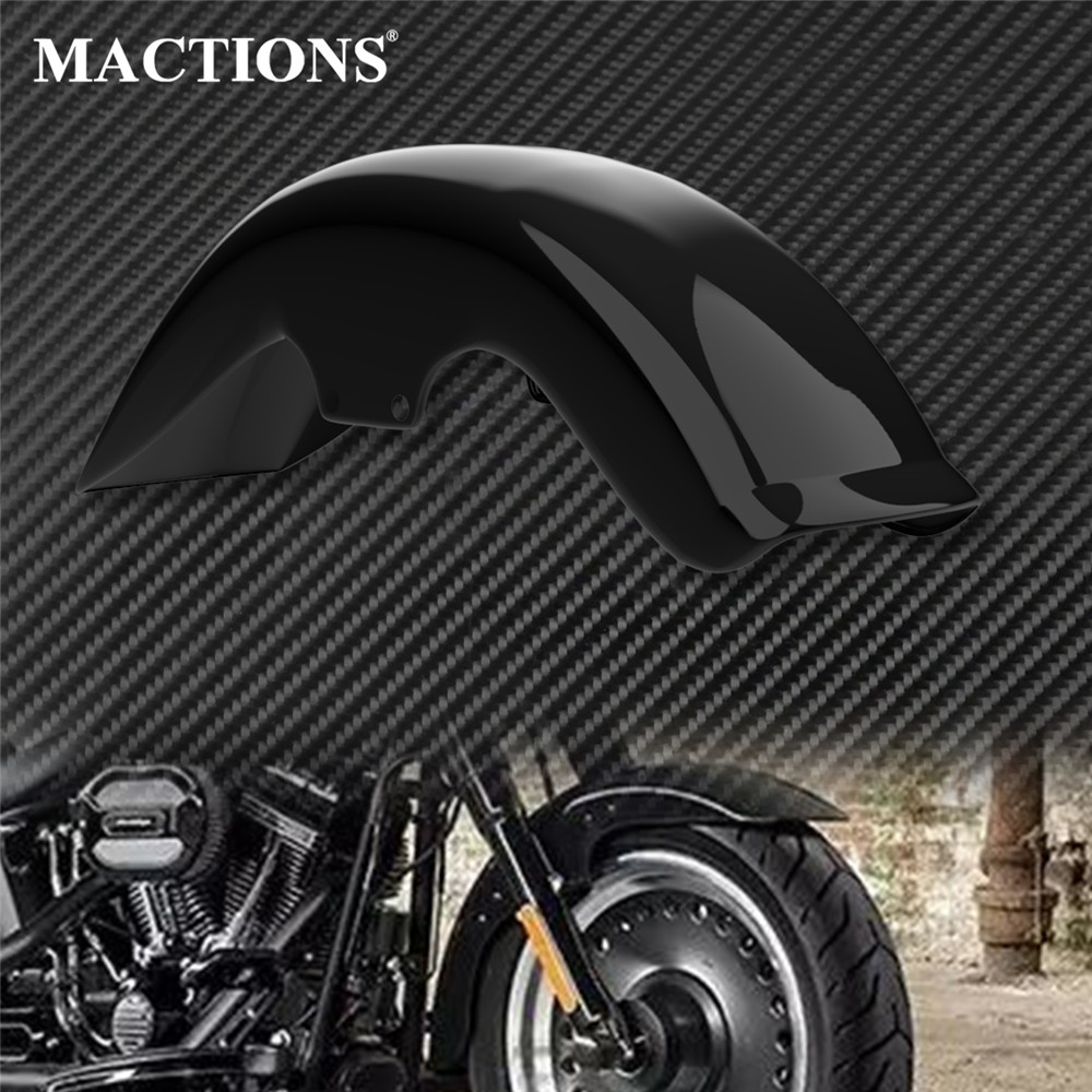 Motorrad Gloss Schwarz Front Fender Kotflügel ABS Kunststoff Abdeckung Für Harley Softail 2006-2017 Fett Junge Spezielle FLSTF 1450