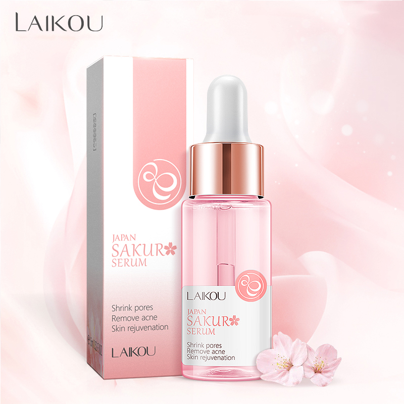 Сыворотка LAIKOU японская Сакура 17 мл, питательная сыворотка Essense для контроля жирности, чистое золото 24K, витамин C, гиалуроновая кислота, увлажняющий уход за кожей лица