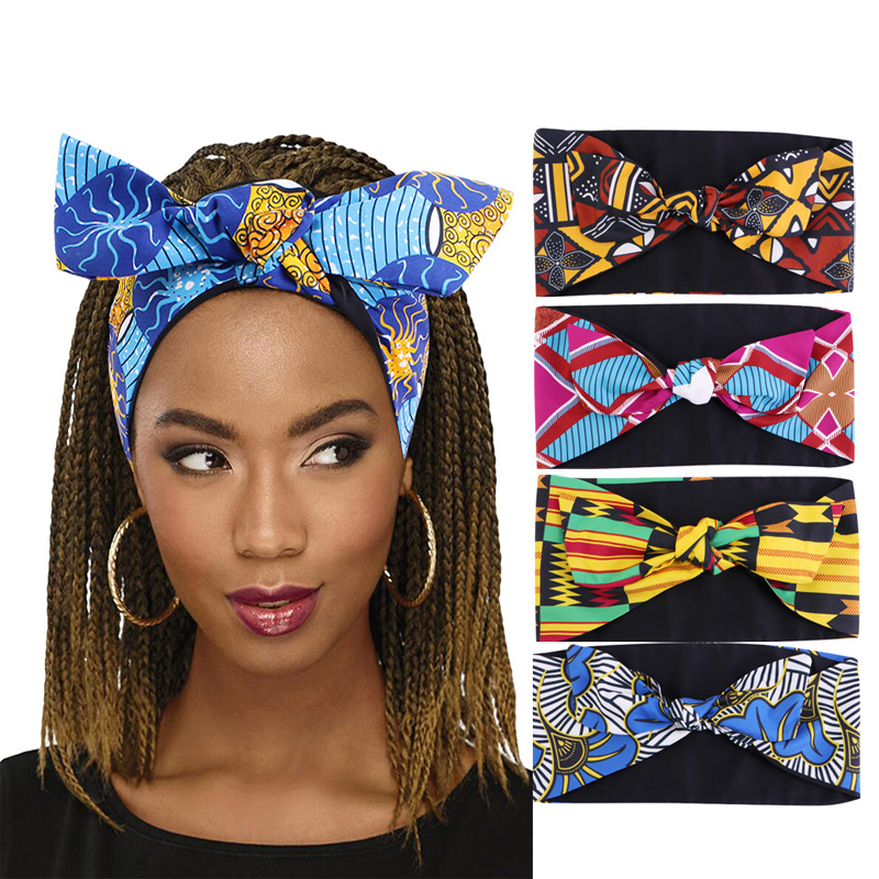 Nouvelles bandes de cheveux motif africain imprimé noué Style bandeau pour femmes Sport Yoga Salon maquillage enveloppe de cheveux accessoires de mode