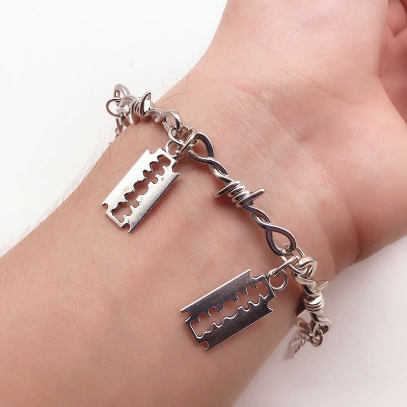 Small Wire Brambles Iron Unisex Gargantilha Pulseira para Mulheres, Hip-Hop, Gótico, Punk, Lâmina, Arame Farpado, Pequenos Espinhos, Presentes Gargantilha
