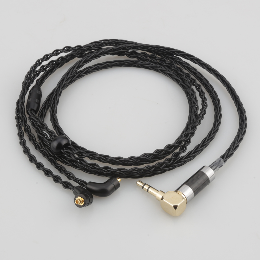 Kabel słuchawkowy Audiocrast 3.5mm z kątowym wtykiem stereo, 8 żył, posrebrzany OCC, do słuchawek Etymotic ER4 XR SR ER4SR ER4XR ER3SR ER3SE