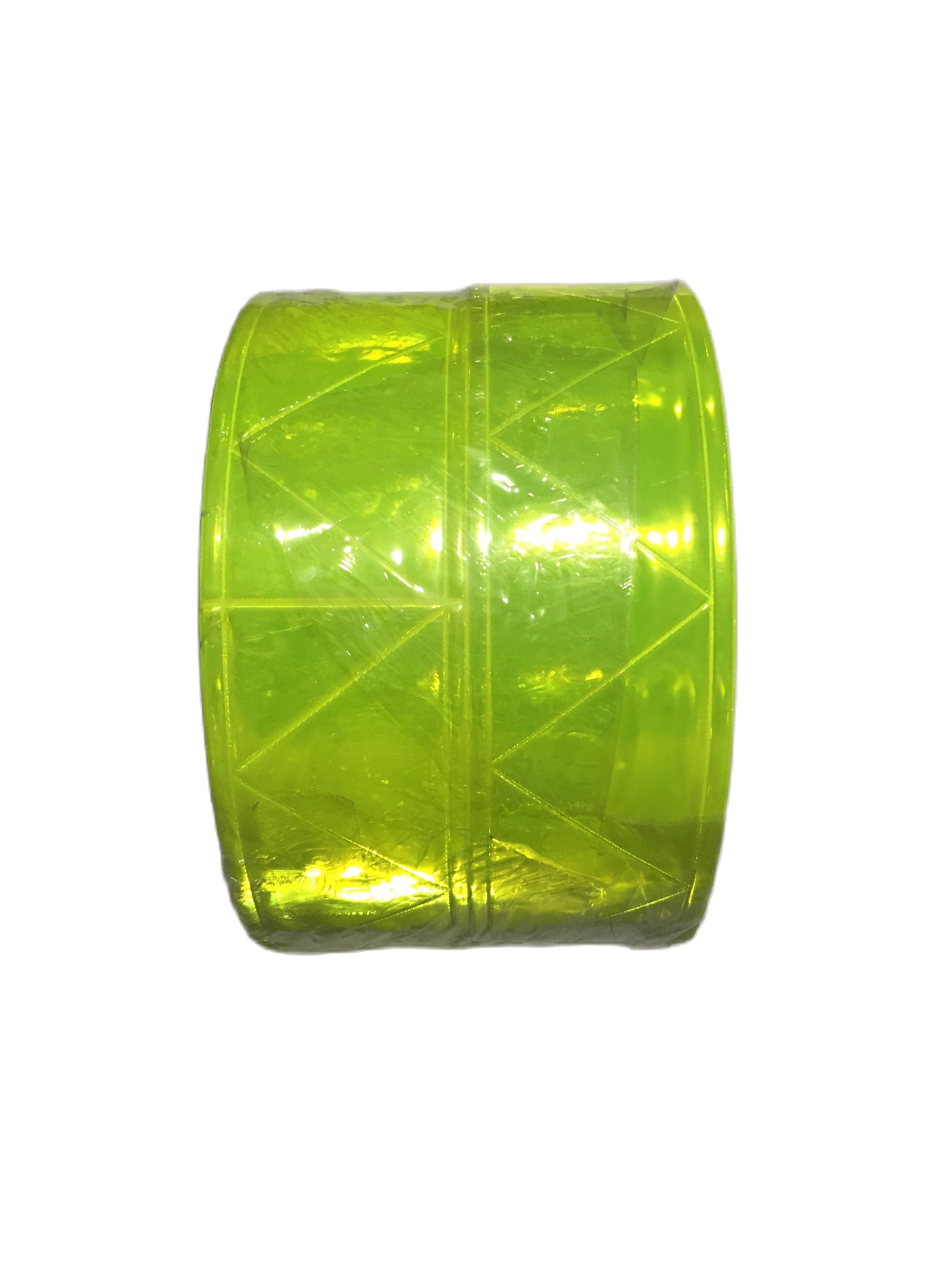 Tira reflectante de PVC verde fluorescente, Reflector nocturno, cinta de advertencia de seguridad para ropa, 5CM x 50M