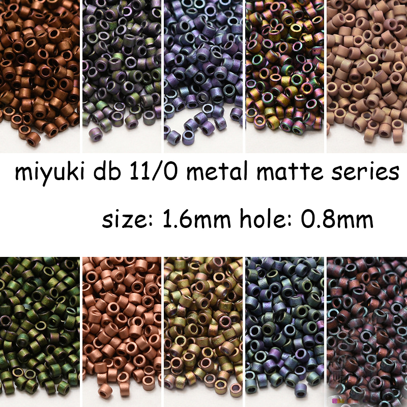 Miyuki-Cuentas Delica importadas japonesas, Metal mate, serie esmerilada, adorno 5G, 22 colores, 1,6mm