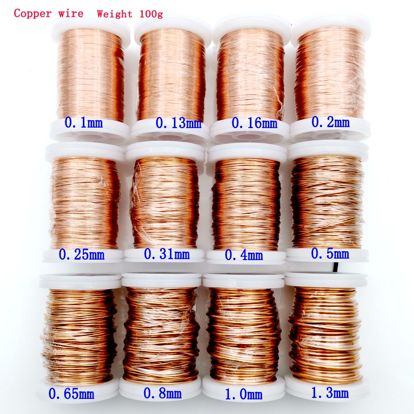 0.13mm 0.25mm 0.51mm 1mm 1.25mm Kawat Tembaga Kawat Magnet Kawat Tembaga Berlapis Email Gulungan Kawat Tembaga Berlapis Berat 100g