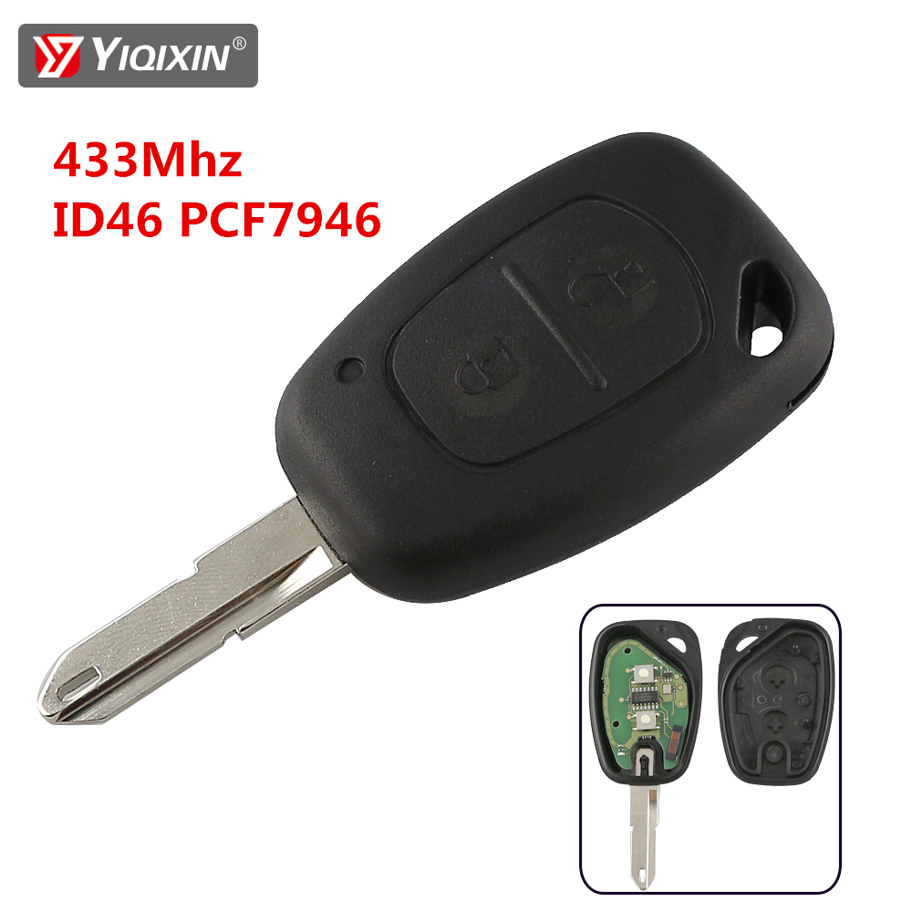 YIQIXIN 2-przyciskowy kluczyk zdalnego sterowania do Renault Master Traffic Kangoo Nissan Interstar Primastar do Vauxhall Opel Vivaro ID46 Chip