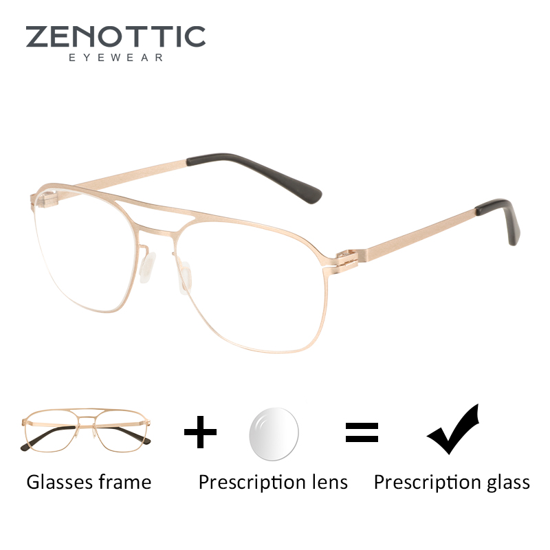 ZENOTTIC Pilot resep kacamata progresif untuk pria Anti cahaya biru/Photochromic kacamata miopia kacamata optik