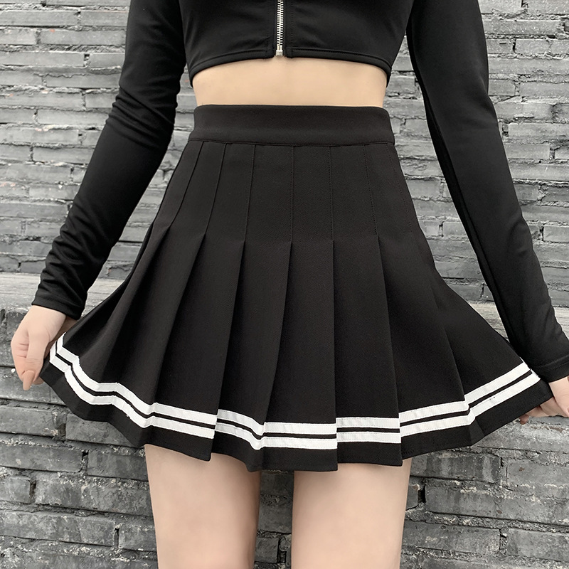 Винтажная лоскутная юбка в корейском стиле Harajuku JK, черные плиссированные юбки, готическая уличная одежда, мини-юбка с высокой талией, женская юбка в стиле панк
