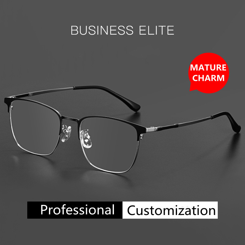 Edelstahl Rahmen Lesebrille Männer Business Presbyopie Anti Blau Rays Optische Brillen Männlichen Starke Metall Brillen