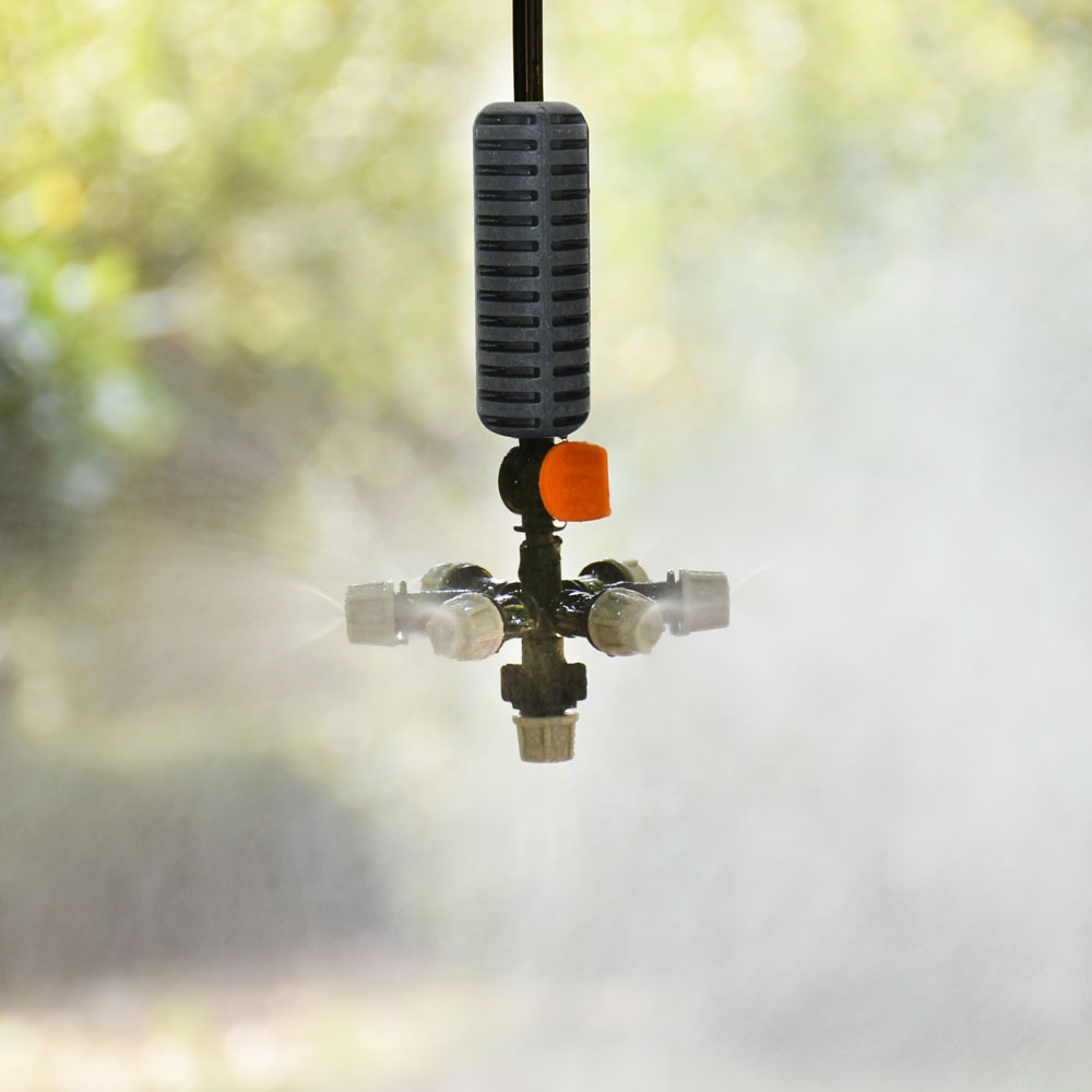 Gantung Misting Nozzle dengan Valve Cross Atomisasi Nozzle Kabut Air Penyiram Taman Rumah Kaca Teras Atomisasi Melembabkan 1Set