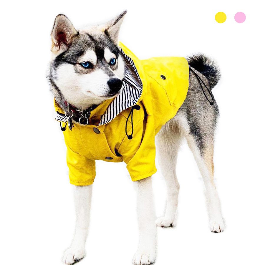Manteau imperméable pour chien, pour chiens de petite, moyenne et grande taille, veste coupe-vent, imperméable pour chien, sweat à capuche pour chien, vêtements pour animaux de compagnie, rose, jaune