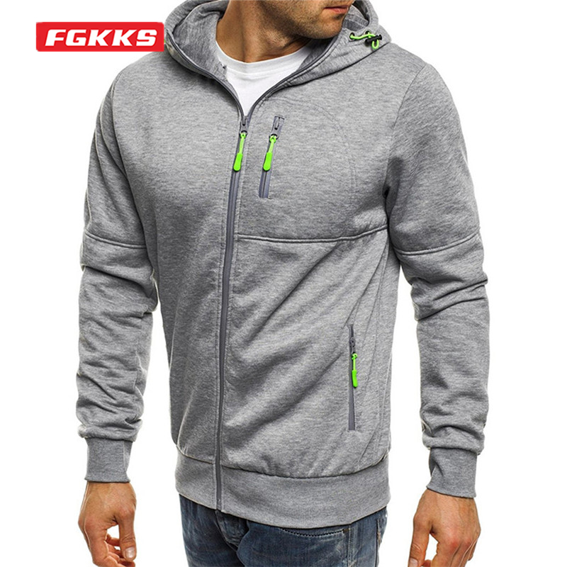FGKKS Chaquetas con capucha para hombre Abrigos con cremallera Sudaderas con capucha de marca de moda Ropa de abrigo para hombre Sudaderas con capucha casuales Sudaderas para hombre