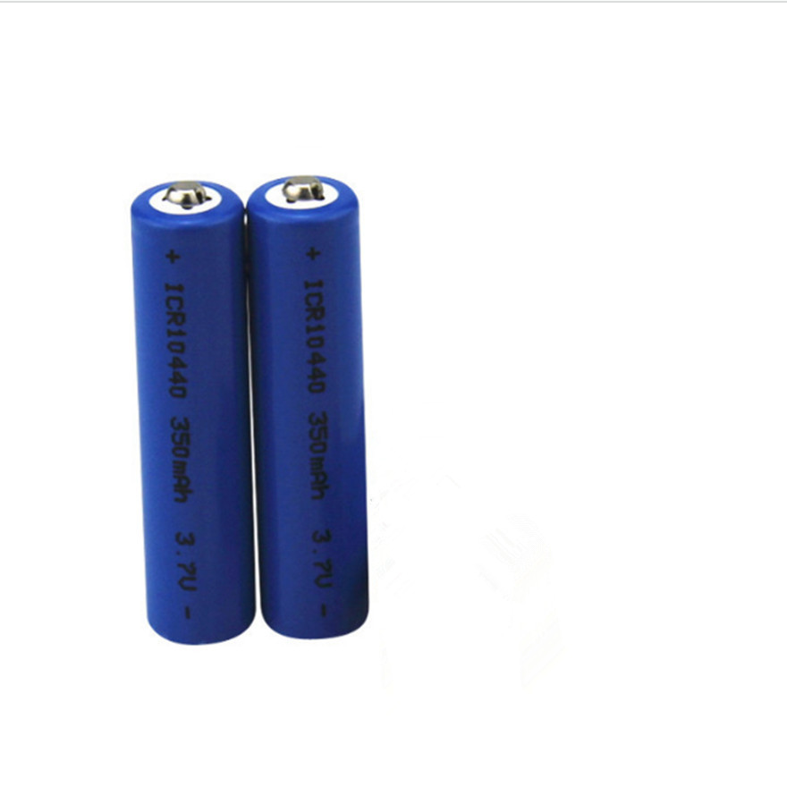 2 unidades/lote 10440 Lanterna com Bateria de Lítio 3.7V, Adequada para Bateria Recarregável AAA de 350mAh