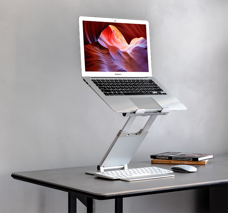 Hyvarwey AP-2H in lega di alluminio altezza regolabile Laptop Stand pieghevole di sollevamento in piedi lavoro ufficio Macbook Riser