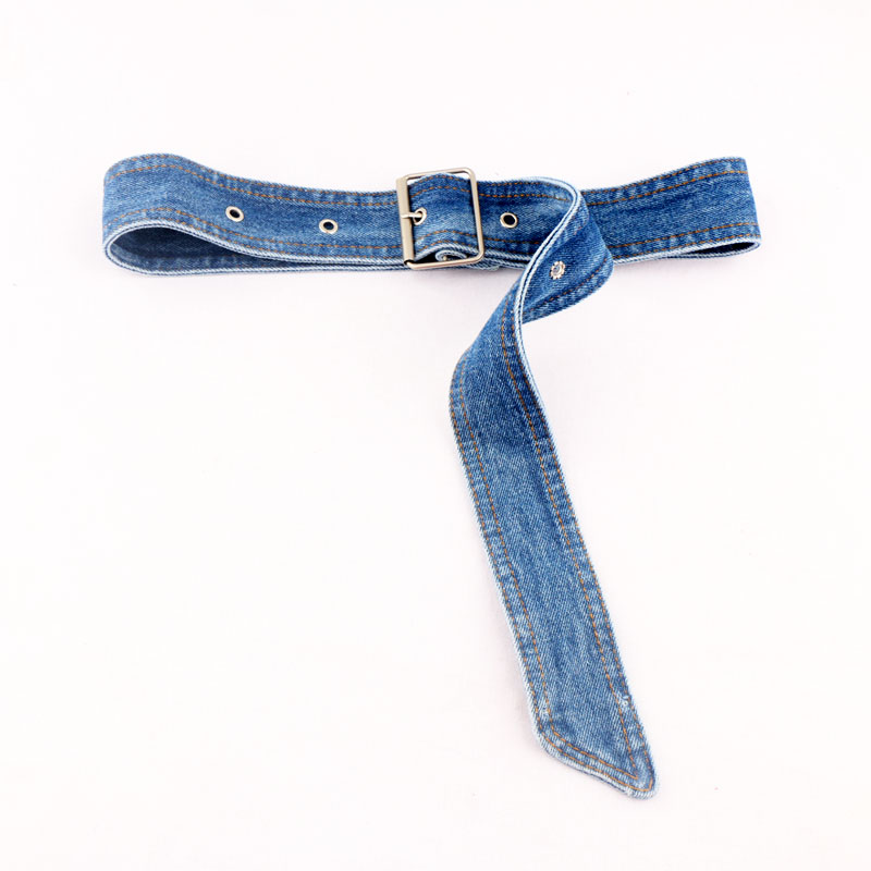 Cintura in Denim lavato retrò donna ampia semplice Versatile pantaloni decorativi gonna Casual con fibbia ad ardiglione coreana vita consigliata 63-85CM