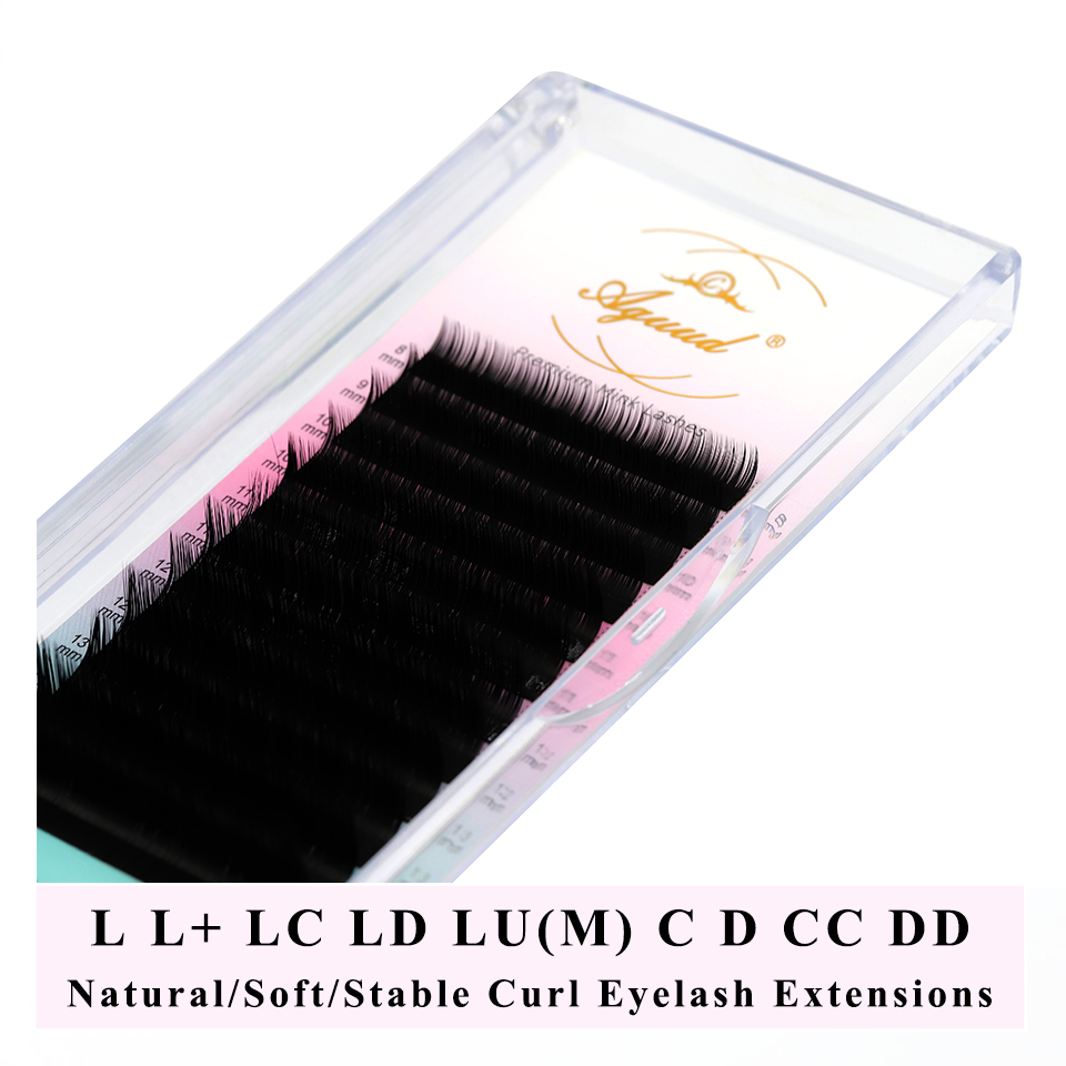 AGUUD L L + LC LD M C D CC DD Curl cils individuels Extensions de faux cils Volume de vison maquillage de cils Extensions de cils L
