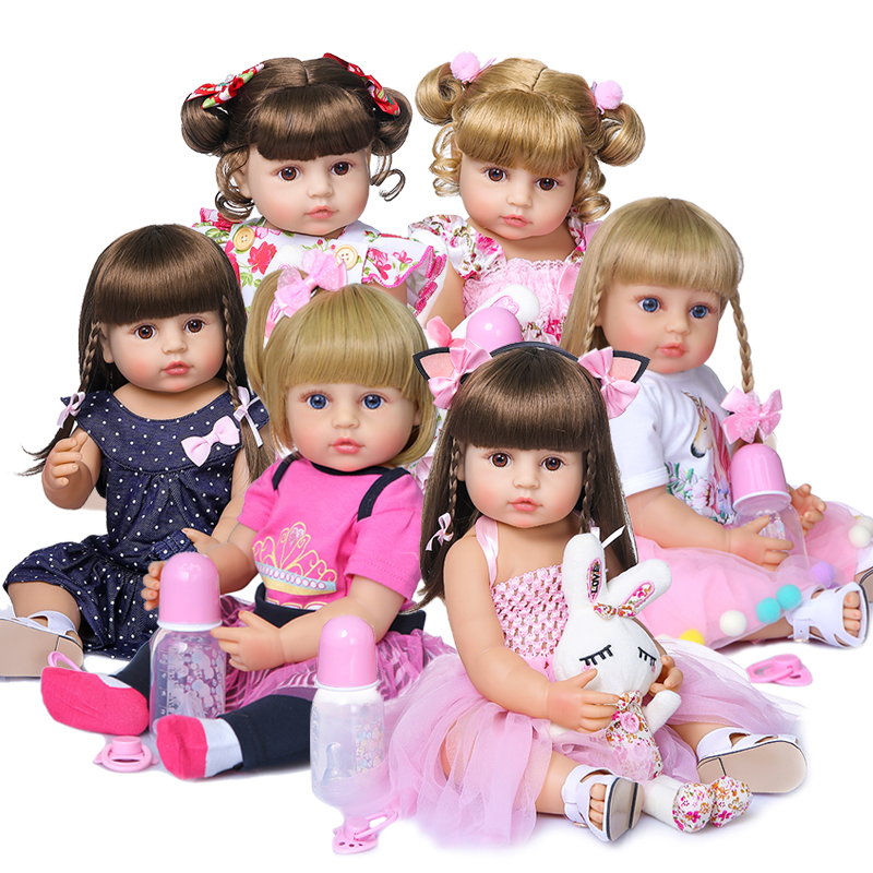NPK 50CM Full Body zachte siliconen populaire zoete gezicht herboren peuter babymeisje pop verjaardag kerstcadeau hoge kwaliteit pop
